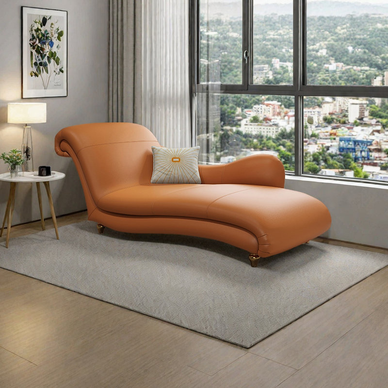 Fauteuil inclinable en similicuir Modern Luxury, Orienté à gauche (vu de face), Orange