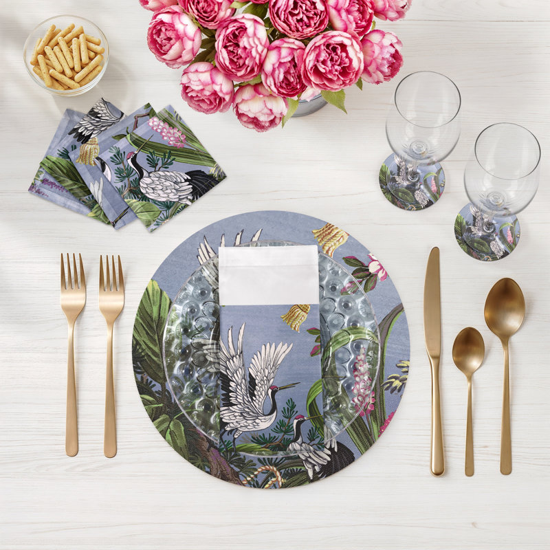 Sous-verres ronds en cuir rose et gris Summer Palace, Gris rose