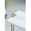 Table d'appoint polyvalente en marbre en forme de C, structure métallique dorée, glamour contemporain pour le salon, la chambre à coucher, le vestibule