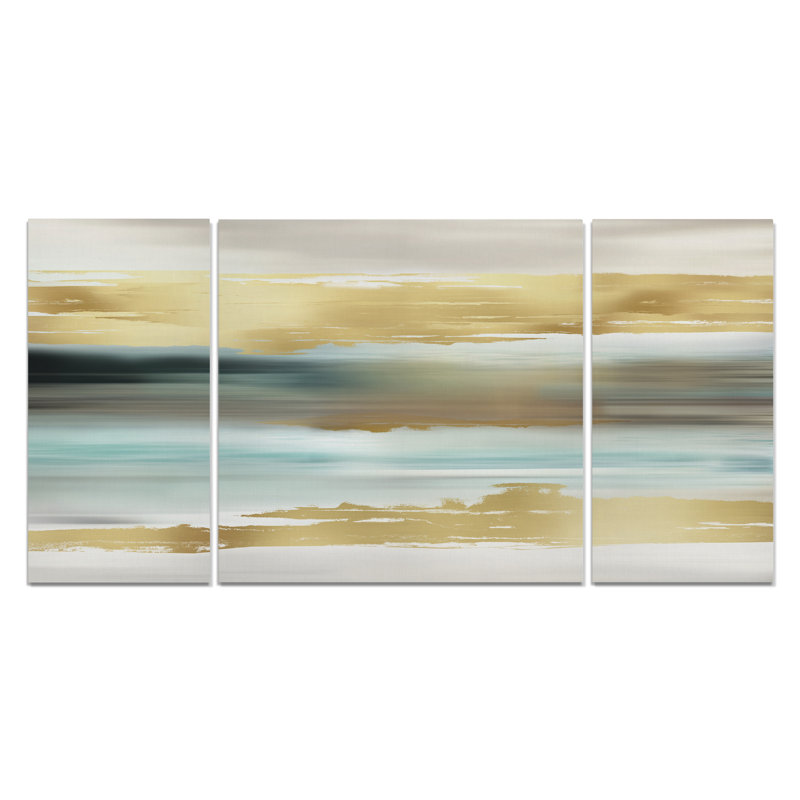 « golden coucher de soleil », reproduction d’image multi-pièces de première qualité sur toile, H 40 po x l 80 po x P 1,5 po