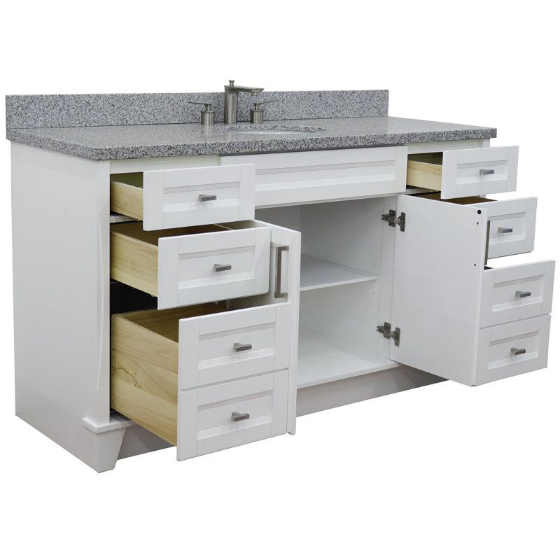 Ensemble de meuble-lavabo simple 61 po Abdirahiim, Gris