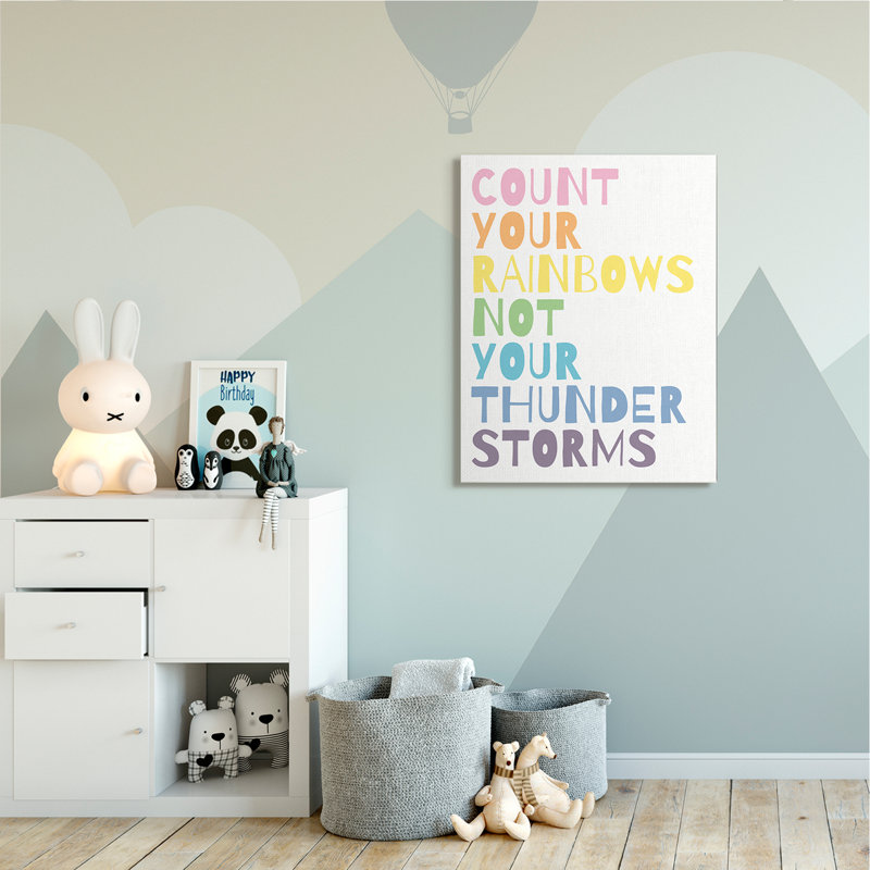Texte de l'arc-en-ciel Bittner Count Rainbows Not Thunder Storms, Toile tendue, H 48 po x l 36 po x P 1,5 po