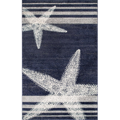 Tapis bleu en polypropylène tissé à la machine Rectangle Wilkeson