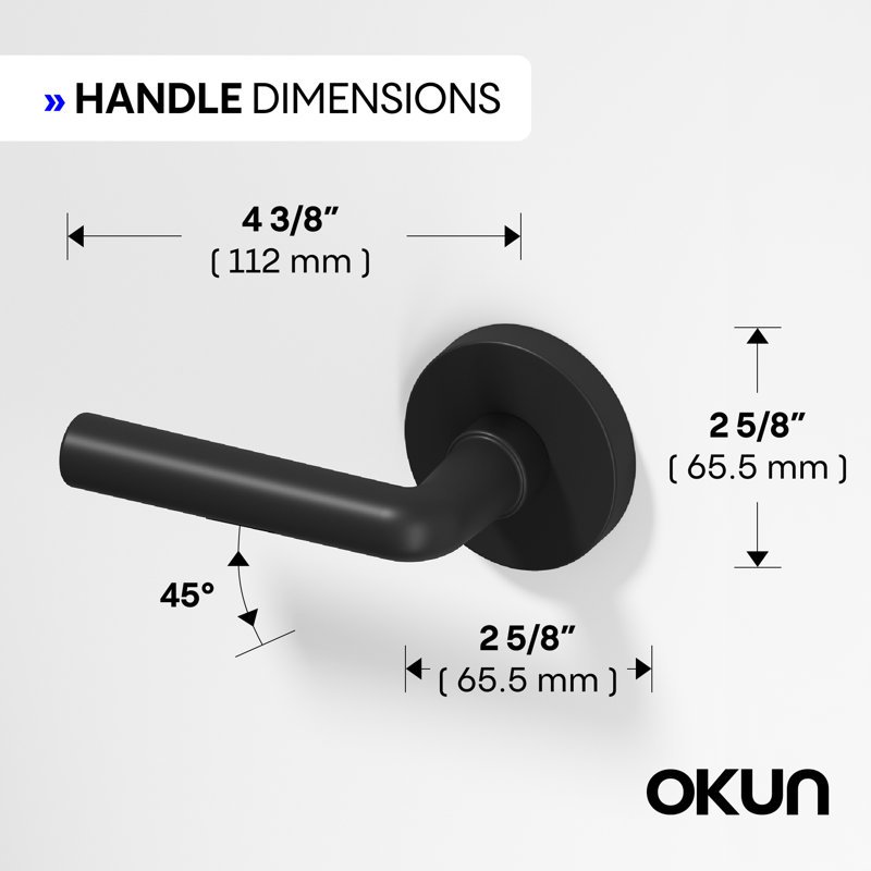 Arc Passage Door Lever Modern Concealed Design For (Hall & Closet) – Sleek Minimalist Style in Matte Black, Matte Black