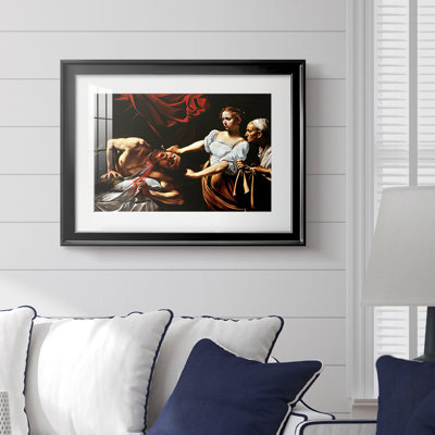 Judith Beheading Holofernes-Caravaggio-Framed Print with Mat and glass-c. 1599–1602