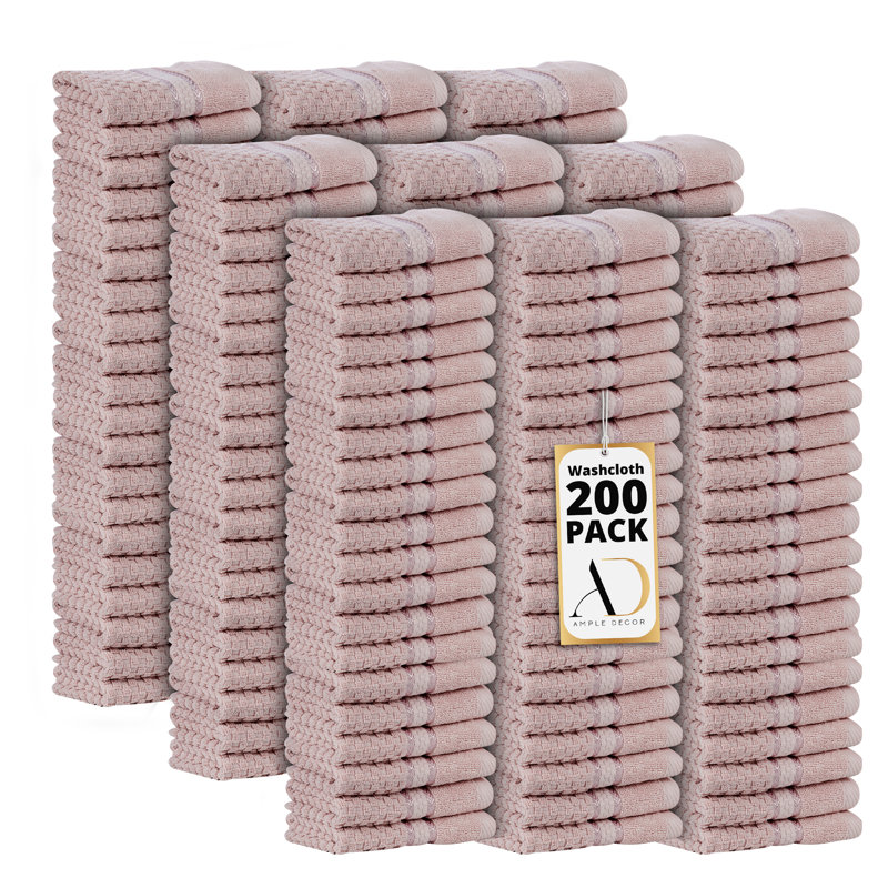 Collection de serviettes texturées 100% coton Mulaayam, Rose tendre