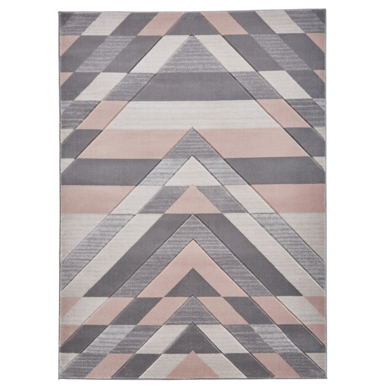 Fava area rug Machine Woven Rectangle Grey/Rose