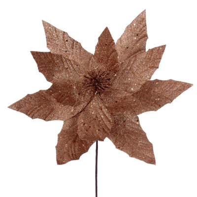 14" Artificial Poinsettia Stem 6 Per Bag.