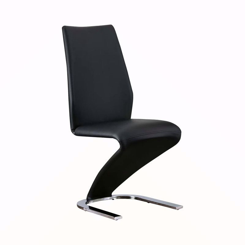 Chaise de salle à manger en similicuir 2 pièces, Noir