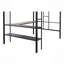 Lit mezzanine avec bureau et tablettes / Structure de lit robuste / Lattes en bois sans bruit / Garde-corps confortable en textilène / Bureau intégré, tablettes à 2 niveaux et panneau grillagé / 2 échelles latérales
