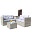Ensemble de canapé modulaire d'extérieur en rotin et osier 4 pièces avec boîte de rangement