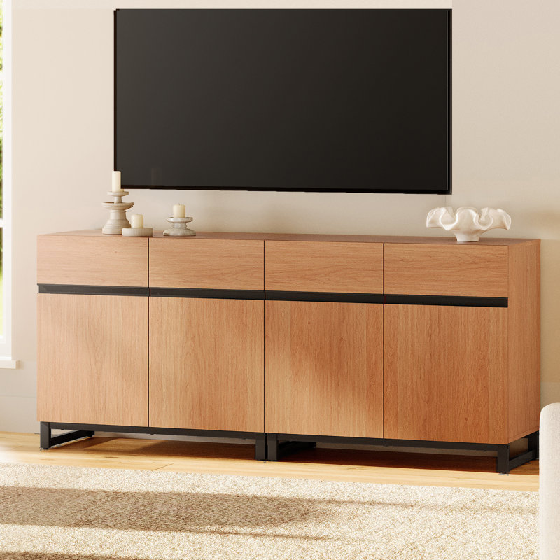 Aadam 63'' W Storage Credenza, 30.6"H x 63"L x 15.6"W, Mocha