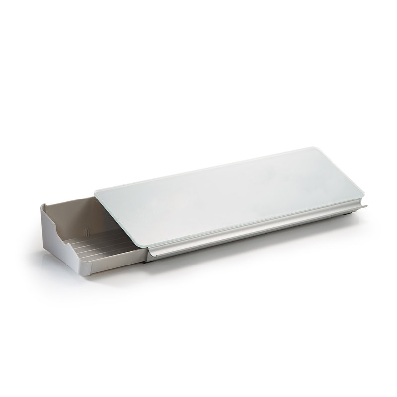 Organisateur de bureau en verre, Blanc