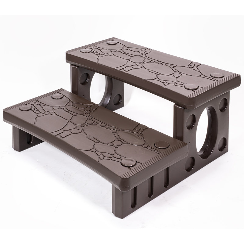 XtremepowerUS Spa Step for Hot Tubs, Pools, and Spas with 300 lbs Weight Capacity, Brown