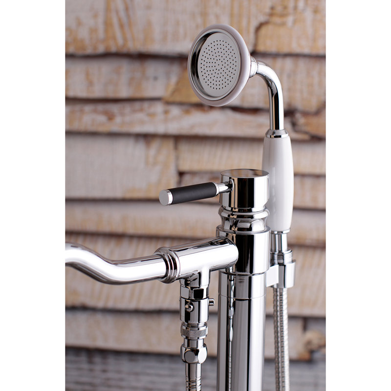 Kingston Brass Kaiser Single-Handle 1-Hole Freestanding Tub Faucet with Hand Shower, Chrome