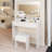 31" X 20" Extra Large LED Mirror Makeup Vanity Table   Soft Cushion Stool Suit, Touch Switch, 3 Colors, Adjustable Brightness, Large Capacity Storage, Compact Dressing Table Suitable For Small Space