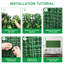 Paquet de 6 panneaux muraux vert artificiel à feuillage mixte 16,5 po x 12,6 po, écran d'intimité intérieur / extérieur et mur décoratif pour plantes