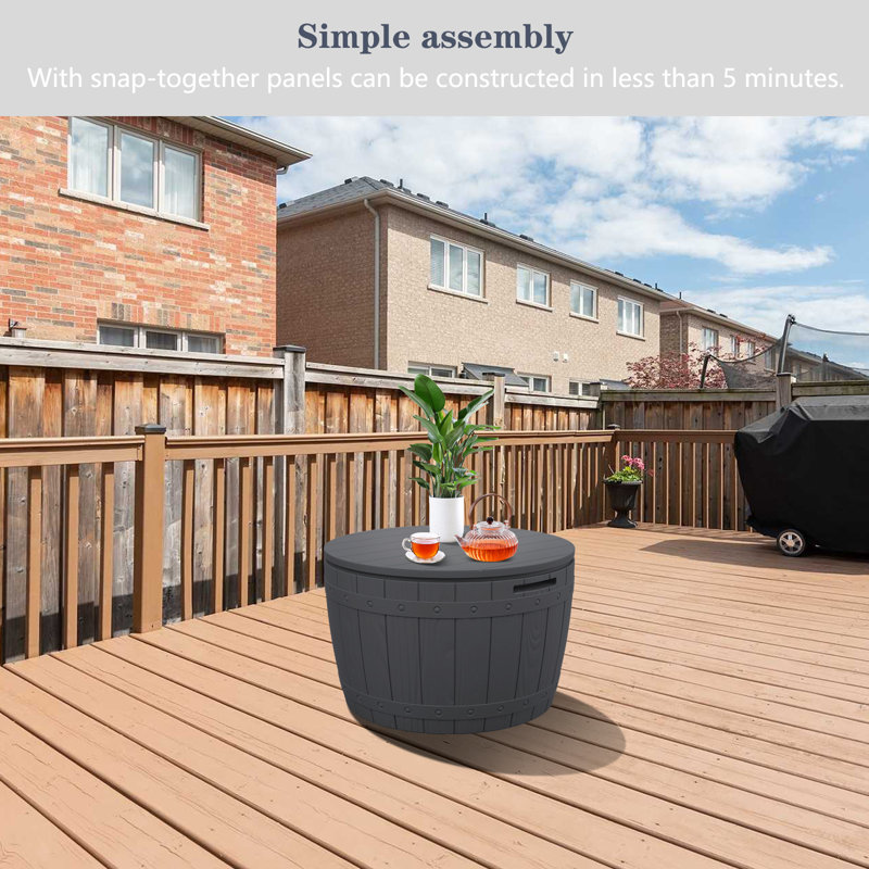 Modern Depo 33 Gallons Water Resistant Polypropylene(PP) Deck Box, Black