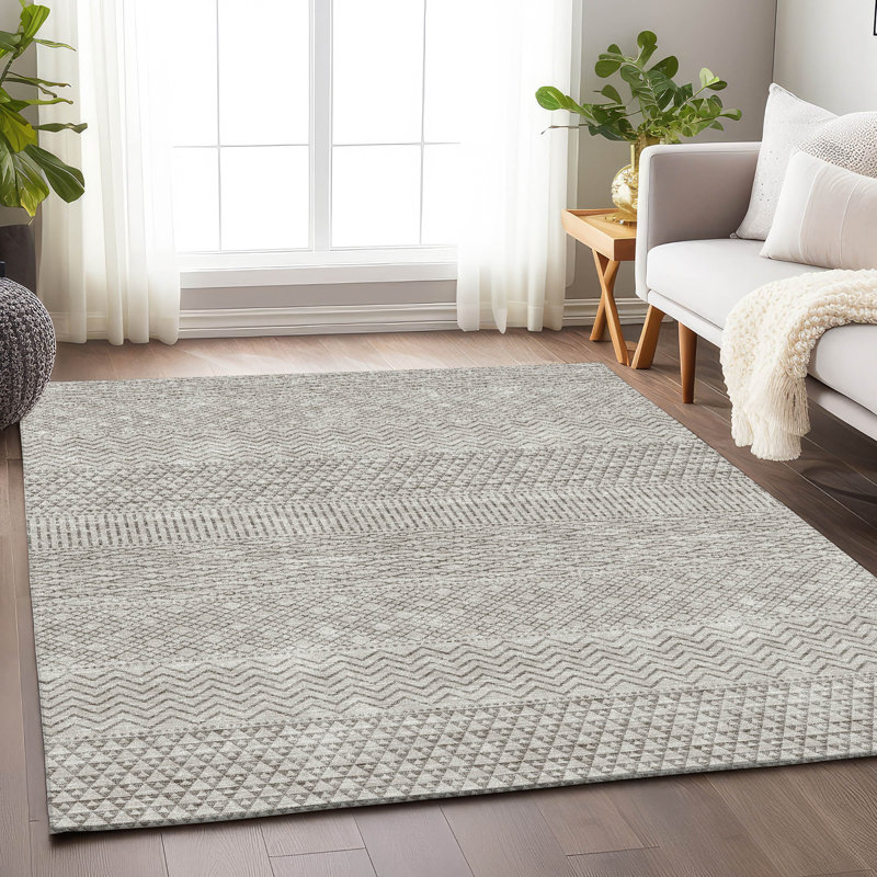 Premium Machine Washable Prisco Beige Rug, Rectangle 5' x 7'6"