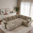 Modular Sectional Sofa With Two Movable Ottomans