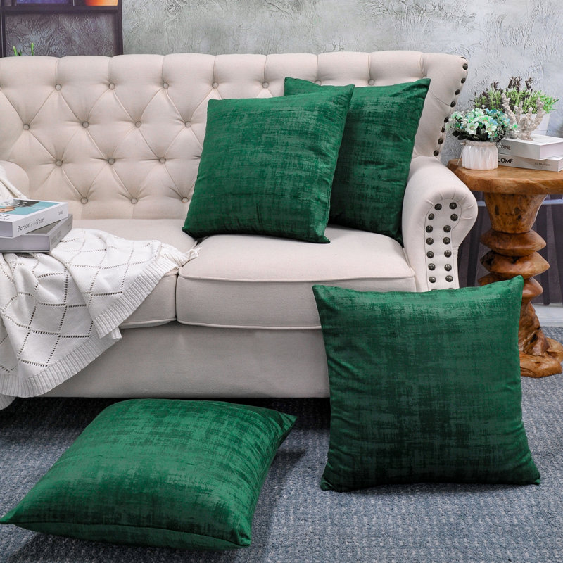 Textured Velvet Throw Pillow Cover, Eden