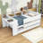Twin Wooden Daybed with Trundle and Built-in-Desk-1660090275