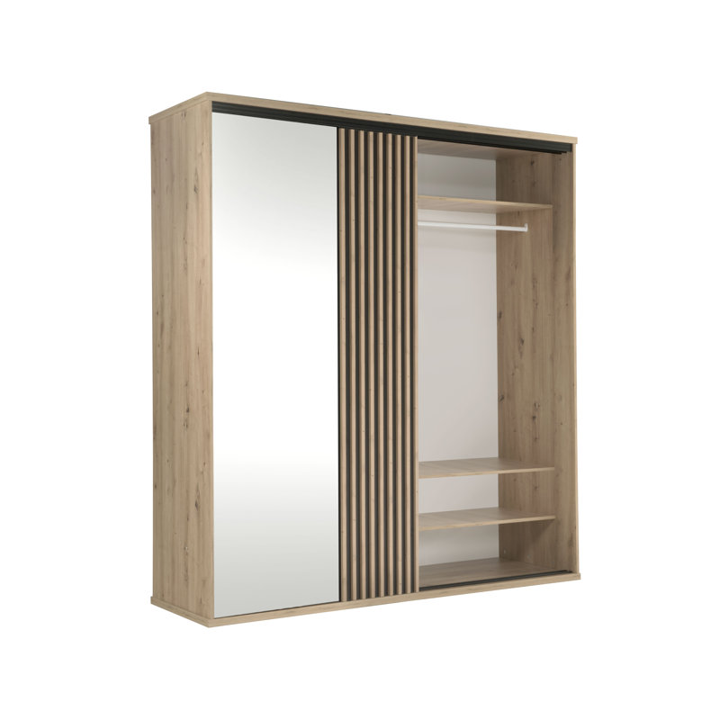 CALI 2 Door Laminate Wardrobe, 217cm H x 199cm W x 60cm D