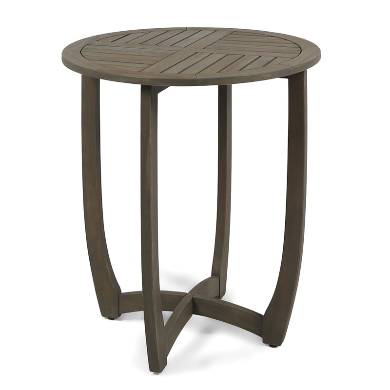 Rustic 27.5'' Wood Table - Grey Elegant Design With Exotic
