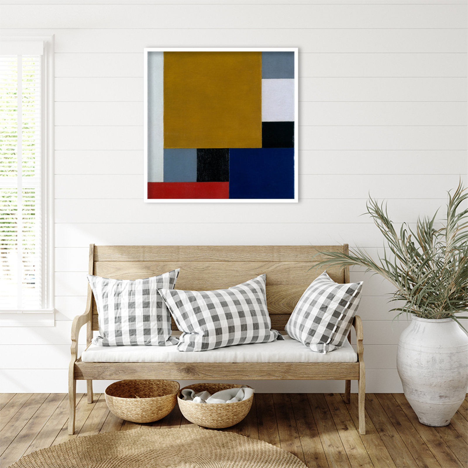 Dannette "Composition 22" Print, White Paper Framed, 33" H x 33" W