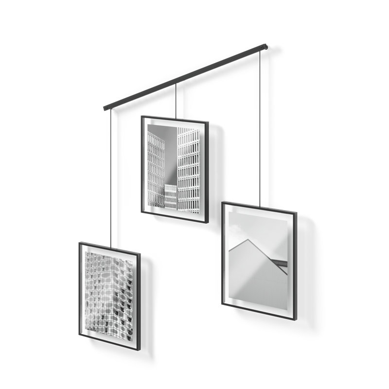 Black Iron Floating Wall Gallery Frame Set, 32"