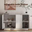 Buffet moderne avec rangement, buffet cannelé avec tablettes réglables, crédence, console d'appoint-797096450-797096451