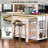47 inch Kitchen Island with Extendable Dining Table, Rubber Wood Veneer Kitchen Table with Internal Storage Rack, Power Outlet, Kitchen island with Storage 2 Drawers 2 Cabinet, White-133773358