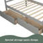 Lit plateforme avec rangement, 2 tiroirs avec roulettes-1467371389