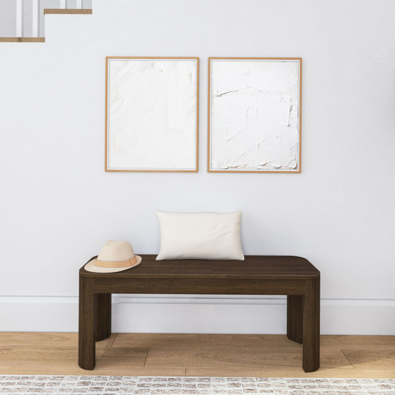 Banc en bois massif Carrielynn, Noyer