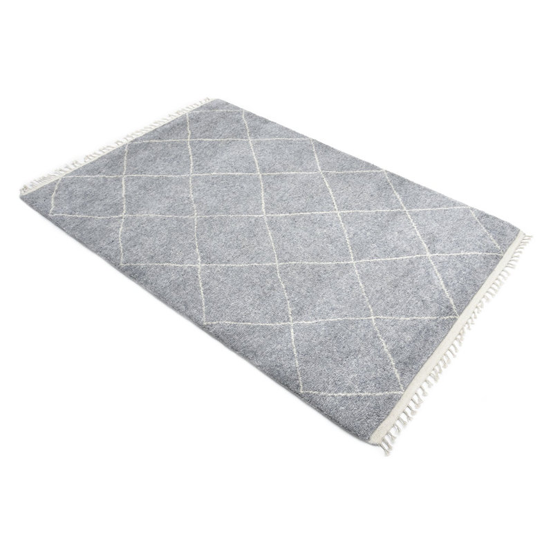 Wallis Moroccan Area Rug in Gray, Rectangle 5' x 8'