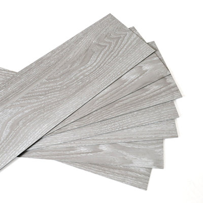 10 PC 6 pouces * 36 pouces W42 PVC grain de bois auto-adhésif facile à utiliser pour le plancher de la maison