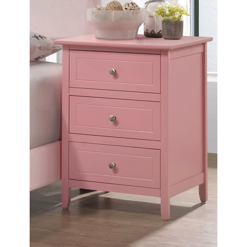 Charmante table de chevet rose contemporaine, Rose