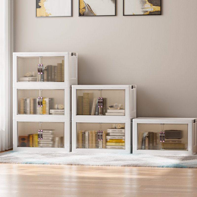 Einar Stackable Foldable Storage Bins With Lid And Wheels