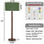 Lampe sur pied 61 po en bois perlé rétro avec abat-jour en lin surdimensionné, lampe sur pied au fini noyer pour salon, chambre à coucher, coin lecture et bureau, homologuée UL, compatible avec les ampoules E26-1679416767