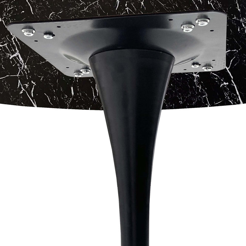 Table de salle à manger, Noir, 29.33"H x 42.13"W x 42.13"L, Marbre noir
