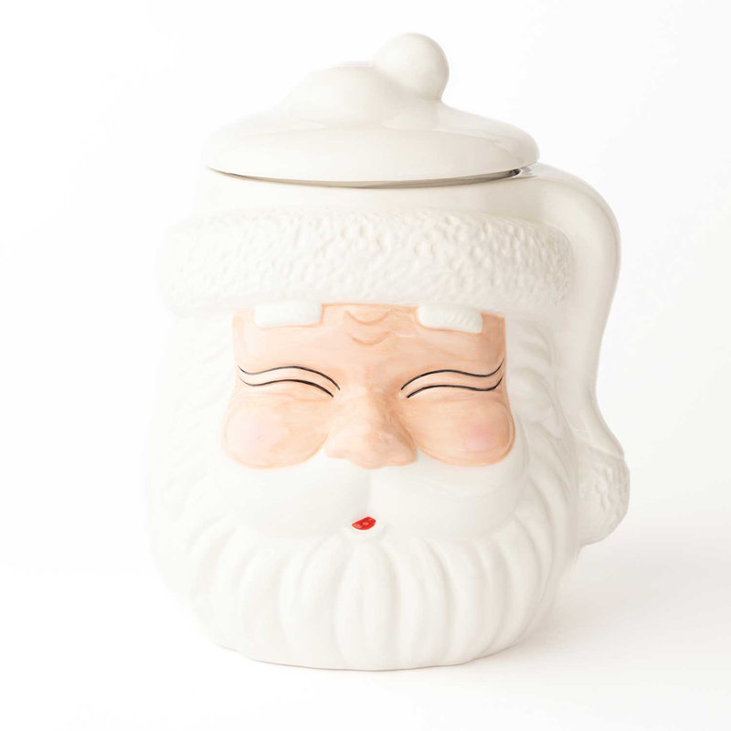 Pot à biscuits rose Santa, Blanc
