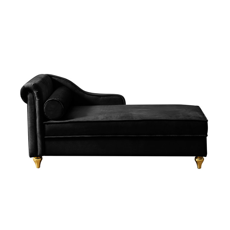 Chaise longue moderne avec revêtement en velours
