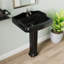 Lavabo de salle de bain rectangulaire sur pied en porcelaine vitreuse avec trop-plein 35,5 po Dynasty-96123262-98982196
