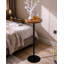 Round Brown Tall Small Side Table