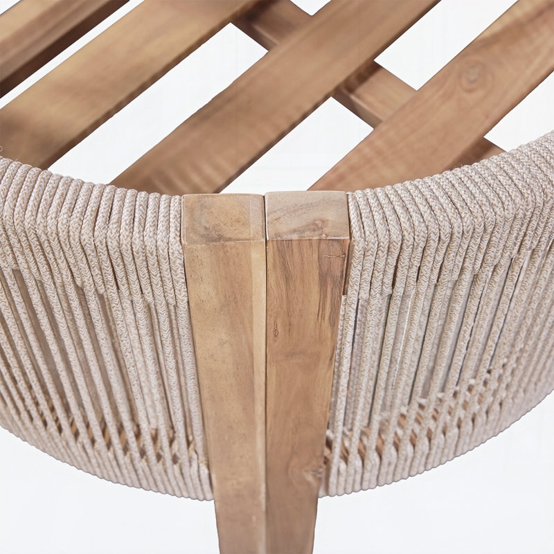 Chaise de salle à manger d'extérieur en bois, ensemble de 2