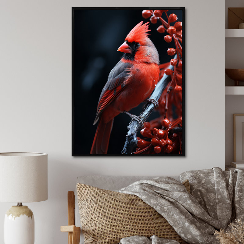 Coral Brid In Winter I, reproduction d'art sur toile, H 20 po x l 12 po x P 1 po, Cadre flottant noir