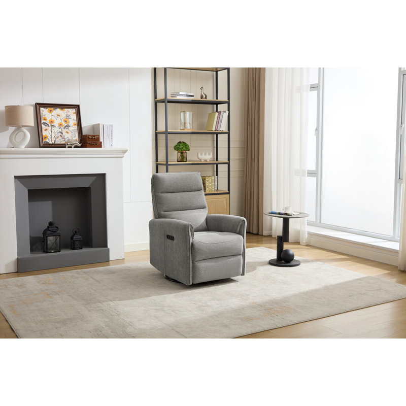 73cm Wide Chenille Glider Standard Recliner, Light Grey