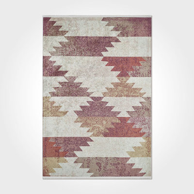 Rachelle Brown Geometric Moroccan Digital Print Area Rug