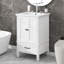 Meuble-lavabo de 20 po avec lavabo, armoire de salle de bain avec deux portes, butoir de porte magnétique et patins réglables, tiroir blanc