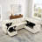 L-Shaped Chenille Sectional With 7 Seats, Storage, Beige , 97 Inch For Decor 7 Capacity And Storage
